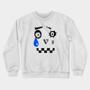 ASCII Robot is Crying a Blue Tear Crewneck Sweatshirt